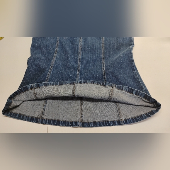 Bandolino Denim Skirt Midi Sz 10 Women's Stretch Blue Jean Med Wash - Picture 4 of 10